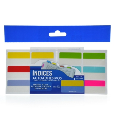 Index autoadeziv Office box, culori asortate, 40mm, 30 buc/set